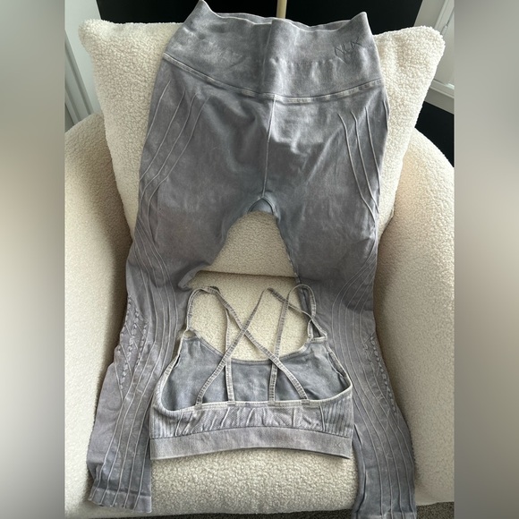 Nux SET Mesa Legging + Levitate Seamless Yoga Sports Bra | Stone Wash | M - Picture 11 of 11